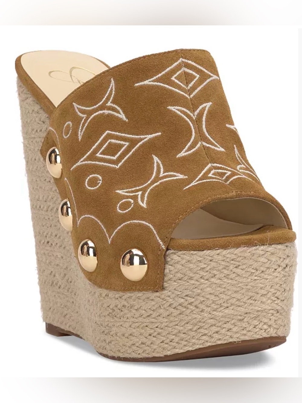 Vadim Embroidered Platform Espadrille Wedge Sandals